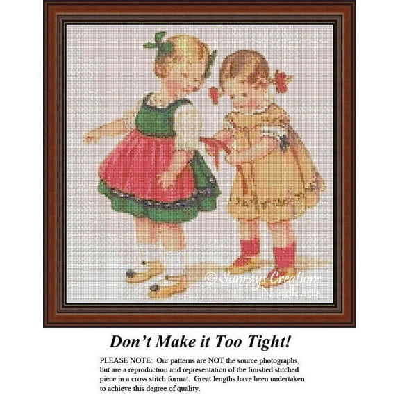 Vintage Cross Stitch Patterns | Don't Make it Too Tight! (Pattern Only, You Provide The Floss and Fabric)