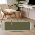 thumbnail image 5 of Olive Green Greek Key Large Area Rugs for Bedroom Living Room, Soft Non Slip Carpet Bedside Rug, Geometric Greece Ancient Farmhouse Geo Round Floor Cover Kitchen Accent Rug 4' for Dining Room/Office, 5 of 9