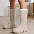 thumbnail image 6 of YUEHUA Womens Rain Boots Waterproof Mid Calf Rain Boots with Elasticated Ankle for Women Outdoor Use in the Rain Anti- Shoes Comfortable Insole Light Rain Shoes, 6 of 7