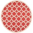 thumbnail image 3 of SAFAVIEH Courtyard Amanda Geometric Indoor/Outdoor Area Rug, 7'10" x 7'10" Round, Red/Bone, 3 of 7