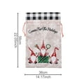 thumbnail image 3 of Christmas Drawstring Gift Bags 2-Pack, 22x14 Inch Linen-like Reusable Storage Bags with Gnome & Plaid Design for Holiday Wrapping Multicolor, 3 of 6
