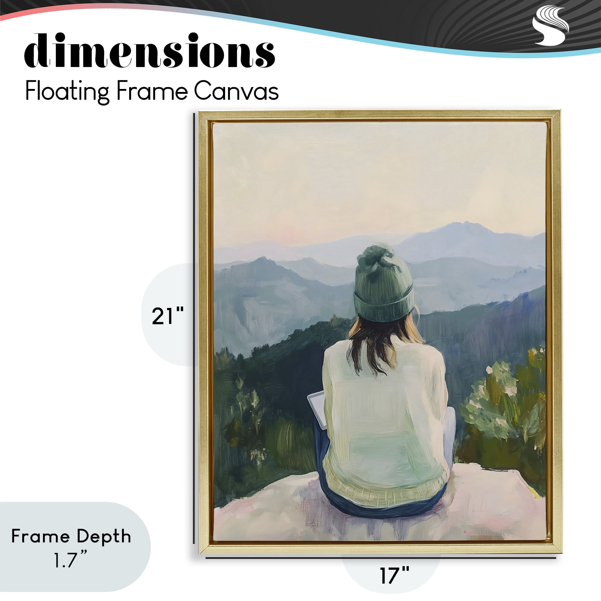 Stupell Industries Mindful Solitude Meditation View Gold Framed Floater Canvas Wall Art, design by The Prints Vibe