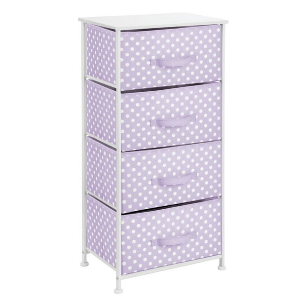 Mdesign Storage Dresser Furniture Unit, Purple And White Dresser