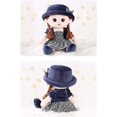 thumbnail image 4 of Linda muñeca de trapo para niña, muñeca de peluche suave, sombrero de princesa y ropa desmontable, regalo para niña de 0 años en adelante, regalo para cumpleaños, bautizo, día de San Valentín, Navidad (azul oscuro) JM, 4 of 4