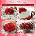thumbnail image 7 of 98 Pcs Artificial Flowers Bouquet Assorted Faux Flowers Heads with Stem Eucalyptus Leaves Silk Floral Table Centerpiece for DIY Wedding Party Wreath Home Decor Red Color, 7 of 7