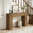 thumbnail image 6 of Wood Console Table for Entryway Living Room, 43-Inch Small Sofa Table, Farmhouse Rectangular Accent Console with Wooden Double Base for Behind Couch Hallway Foyer Entrance, Light Oak Brown, 6 of 7