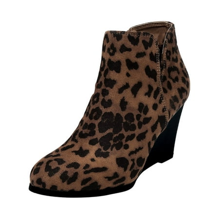 

Women Ankle Boots High Heel Pointed Zip Shoes Leopard Print Elastic Chunky Platform Heel Bootie Multicolor Boots women size 7