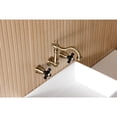 thumbnail image 2 of Kingston Brass KS1253PKX Duchess Double-Handle Wall Mount Bathroom Faucet, Antique Brass, 2 of 7