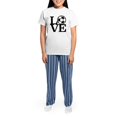 thumbnail image 4 of CafePress - Love Soccer Women's Light Pajamas - Women's Short Sleeve Print T-Shirt and Pants Light Cotton Pajama Set, 4 of 7