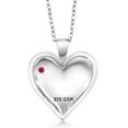 thumbnail image 2 of Gem Stone King Keren Hanan 0.16 Ct Round Red Ruby 18K Rose Gold Plated Silver 2 Heart Love Treasure Pendant Necklace for Women With Chain, 2 of 5
