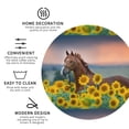 thumbnail image 4 of Bingfone Vintage Horse Sunflowers Leather Drinks Coasters with Set of 6,Suitable for Home Kitchen,Coffee Cup Coasters Home Gift, 4 of 9
