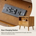 thumbnail image 3 of Wood End Table 2 Pieces with Drawer Open Shelf Charging Station Modern Table Living Room Acorn, 3 of 7