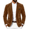 thumbnail image 3 of IROINNID Mens Corduroy Blazer Single Breasted One Button Casual Suit Jacket Notch Lapel Long Sleeve Patch Pocket Solid Color Coat for Business Casual Daily Wear, 3 of 5