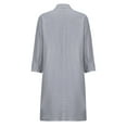 thumbnail image 5 of JINMGG Dress for Women Plus Clearance,Women's Solid Loose Double Pocket Long Sleeve Solid Cotton and Linen Cardigan Dress Gray L, 5 of 8