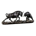thumbnail image 4 of Estatua de oso y toro Feng Shui, figura de toro, decoración de vaca moderna de fina mano de obra Cobre 28x8x11.5cm, 4 of 9