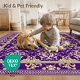 thumbnail image 4 of ODIKA 8'x10' Washable Area Rug Durable, Non-Slip Horror Bat Gothic Damask Motif Vintage Filigree Scroll Ornamental for Living Room, Under Sectional, Family, 4 of 7