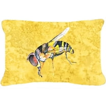 Bee on Yellow Indoor & Outdoor Fabric Decorative Pillow - 12 x 16 In.