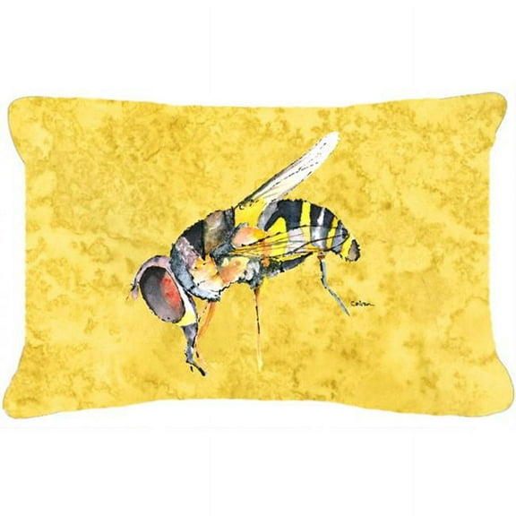 Bee on Yellow Indoor & Outdoor Fabric Decorative Pillow - 12 x 16 In.