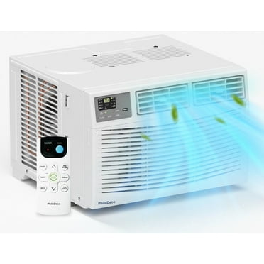 PhiloDeco 14000 BTU Window Air Conditioner 700 sq ft. Ac Units Intelligent  , LED Diswplay Screen, with Remote Control, Can Be Used as a Dehumidifier/Fan, Operates Quietly, Energy-Saving. 24 Timer