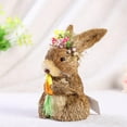 thumbnail image 4 of Easter Rabbit Bunny Statue Standing Crafts for Festival Desk Indoor Ornament Photo Props - 12x11x21cm, 4 of 7