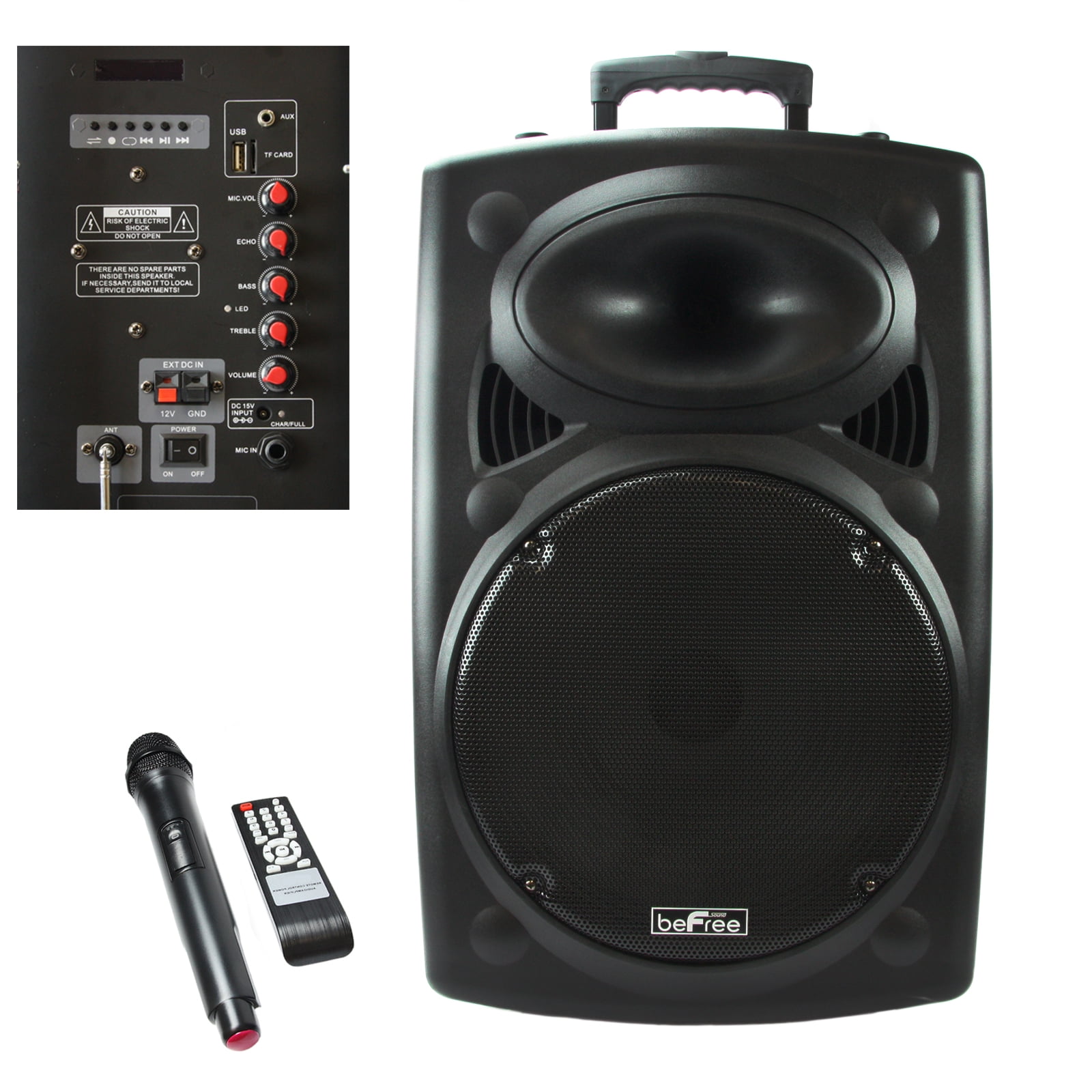 beFree Sound 15 Inch Woofer Portable 