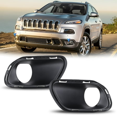 Fit For 2014-2018 Jeep Cherokee Fog Lights Bezel/Cover Set(Not fit for Grand Cherokee models Pair Left & Right Side