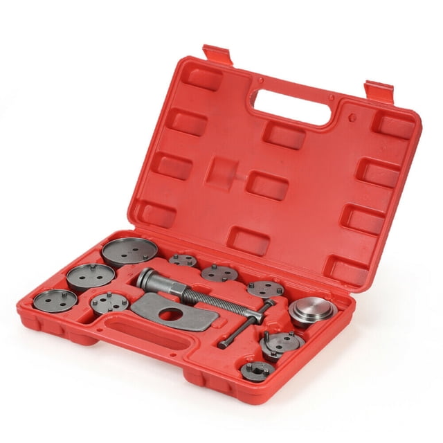 Graflsoa 12-Piece Universal Brake Caliper Piston Rewind Tool Kit with Adapters and Force Screw for Vehicle Brake Maintenance