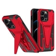 thumbnail image 1 of iPhone 13 Case with Stand (6.1 Inch, 2021 Release) - TECH CIRCLE [Plastic/Silicone] Dual Layer Protection Composite Case, Slim Lightweight Protective Hard Rugged Cell Phone Cover (Red), 1 of 7