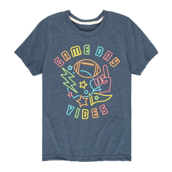 Instant Message - Game Day Vibes Neon - Youth Short Sleeve Graphic T-shirt
