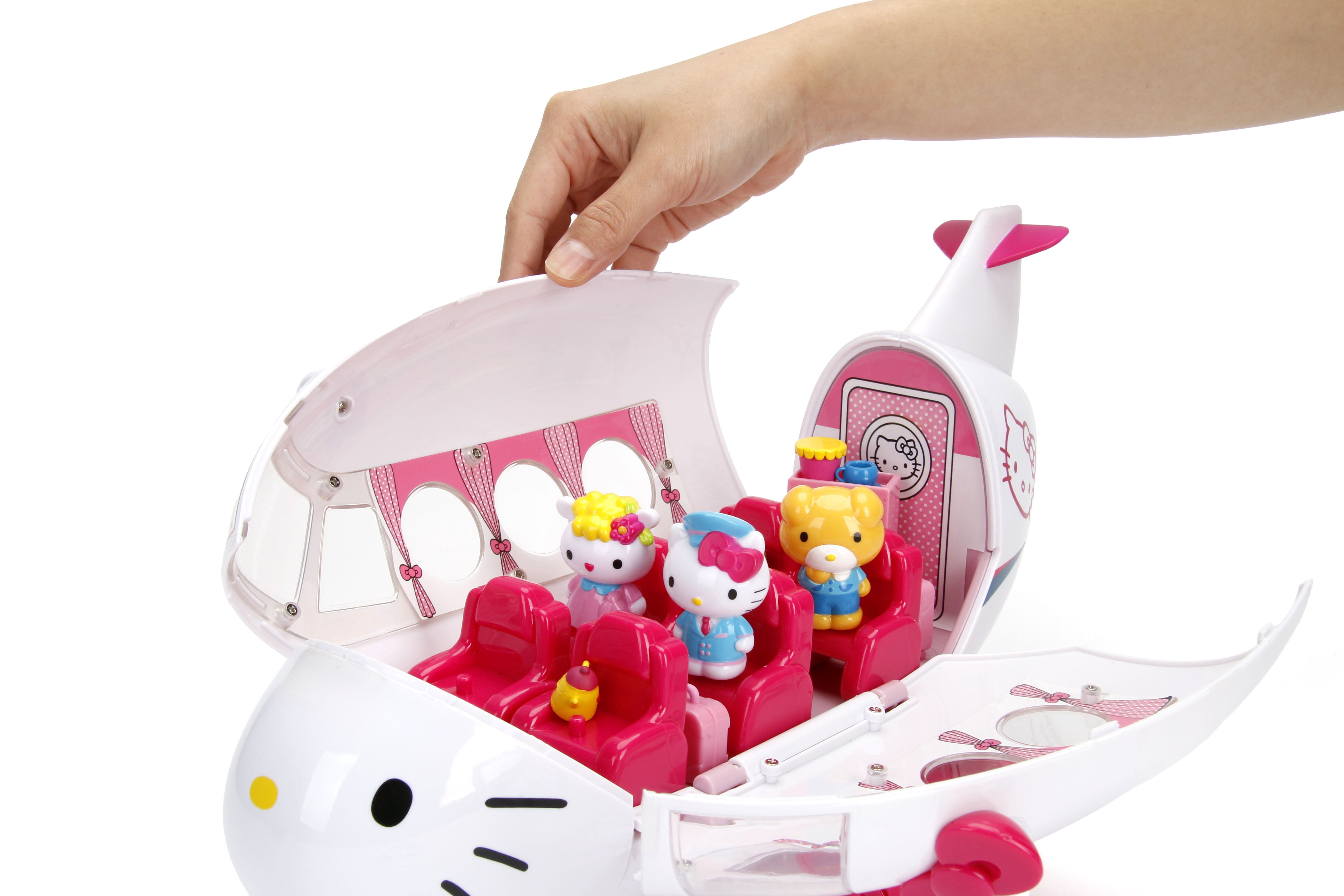 Jada Sanrio Hello Kitty and Friends – Hello Kitty Airline Play Set – Toy Airplane and Figure with Travel Accessories - Ages 4+(Pink)