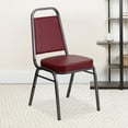 thumbnail image 3 of Flash Furniture 4 Pack HERCULES Series Trapezoidal Back Stacking Banquet Chair in Burgundy Vinyl - Silver Vein Frame, 3 of 14