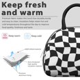 thumbnail image 3 of Black and White Wavy Checkered Pattern Insulated Lunch Bag,Leakproof Large Capacity Lunch Box for Work,Picnic or Travel,11.4 X 6.7 X 8.3 Inches, 3 of 6