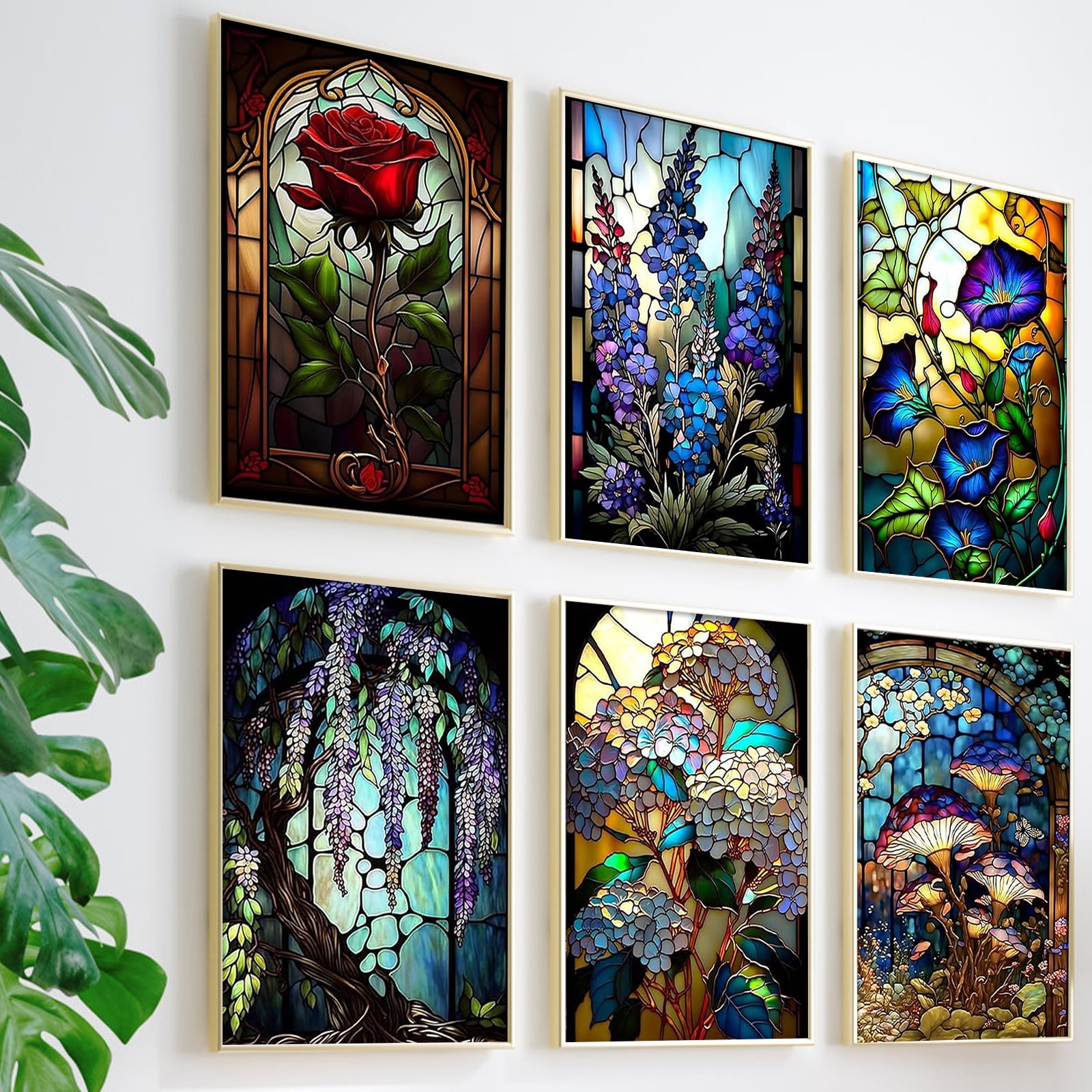 JYLMOOD 6pcs Paint by Numbers for Adults Kits, DIY Easy Painting by Numbers for Gift Home Wall Decoration 25x35cm Frameless