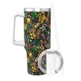 thumbnail image 2 of Daiia Hawaiian Culture Symbols Printed 40 oz Tumbler with Handle,Ice Bully Insulated Tumbler 2 in 1 Lid Insulated Water Bottle Stainless Steel Travel Coffee Mug, 2 of 8