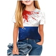 thumbnail image 2 of MKOSPLRT Kids 4th of July Shirts 3-14 Years Red White and Blue Short Sleeve Tshirts Crew Neck Independence Day Tee Shirts Kids Clothes, 2 of 6