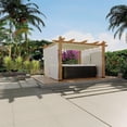 thumbnail image 3 of Chic 10x10 beige pergola con retractable canopy & side mesh-aluminum frame para outdoor backyard garden, 3 of 4