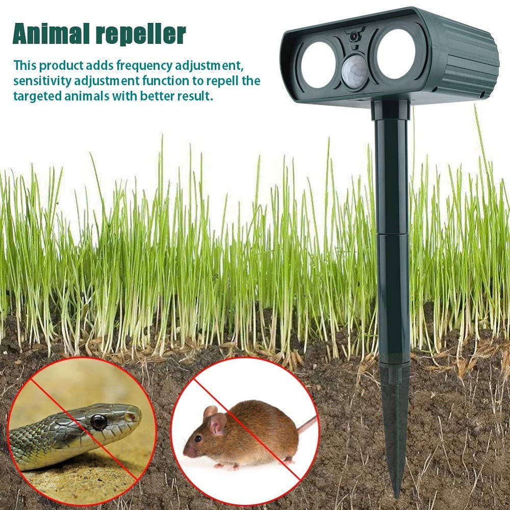 Solar Animal Repellent Pest Repeller, Solar Powered Waterproof Outdoor