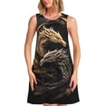 thumbnail image 1 of Balery Vintage Metal Dragon Vestidos de verano para mujer con estampado: vestido holgado sin mangas, vestido playero informal y cómodo para días calurosos., 1 of 7