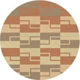 thumbnail image 1 of Ahgly Company Tapis d'Intérieur Rond Lavable en Machine Jaune Transitionnel, 4 Pieds Rond, 1 of 7