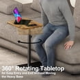 thumbnail image 4 of End Table Sofa Tray for Couch Heavy Metal Base Swivel Adjustable Height Side Table for Living Room Bedroom Bathroom Study Snack Tray for Eating Small Spaces, 4 of 7