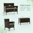 thumbnail image 3 of Costway 8 PCS Patio Furniture Set with Washable Cushions and Tempered Glass Coffee Table Grey, 3 of 9