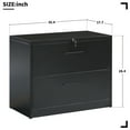 thumbnail image 6 of Black Wood Chest Cabinet, SEGMART 35" x 17.7" x 28'' Durable MDF Wood Chest Cabinet with Aluminum Alloy Handles, Simple Office Furniture Chest of Drawers for Closet to Storing File, Cosmetic, S1523, 6 of 7
