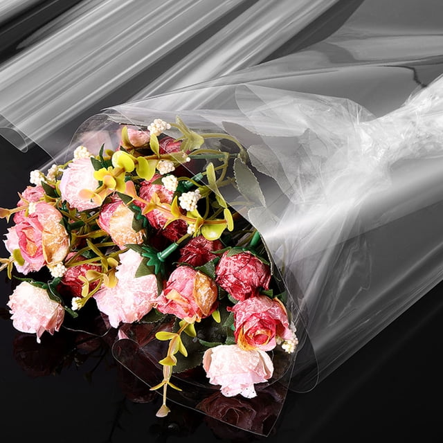 QUMIIRITY Florist Cellophane Rolls 1 Roll Clear Cellophane Sheets for Flower Shop 984In X 17In