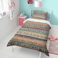 thumbnail image 4 of Boho Bohemia Geometric Line Art Duvet Cover and Pillowcase Set for Single Bedding, Bedroom Accessories for Kids Teens, 4 of 5