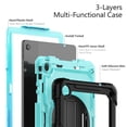 thumbnail image 6 of Case for Lenovo Tab M10 Plus 3rd Gen 10.6 Inch 2022 with Screen Protector, 360 Degree Rotating Kickstand Hand Strap Heavy Duty Shockproof Cover with Shoulder Strap, Sky Blue PC, 6 of 7