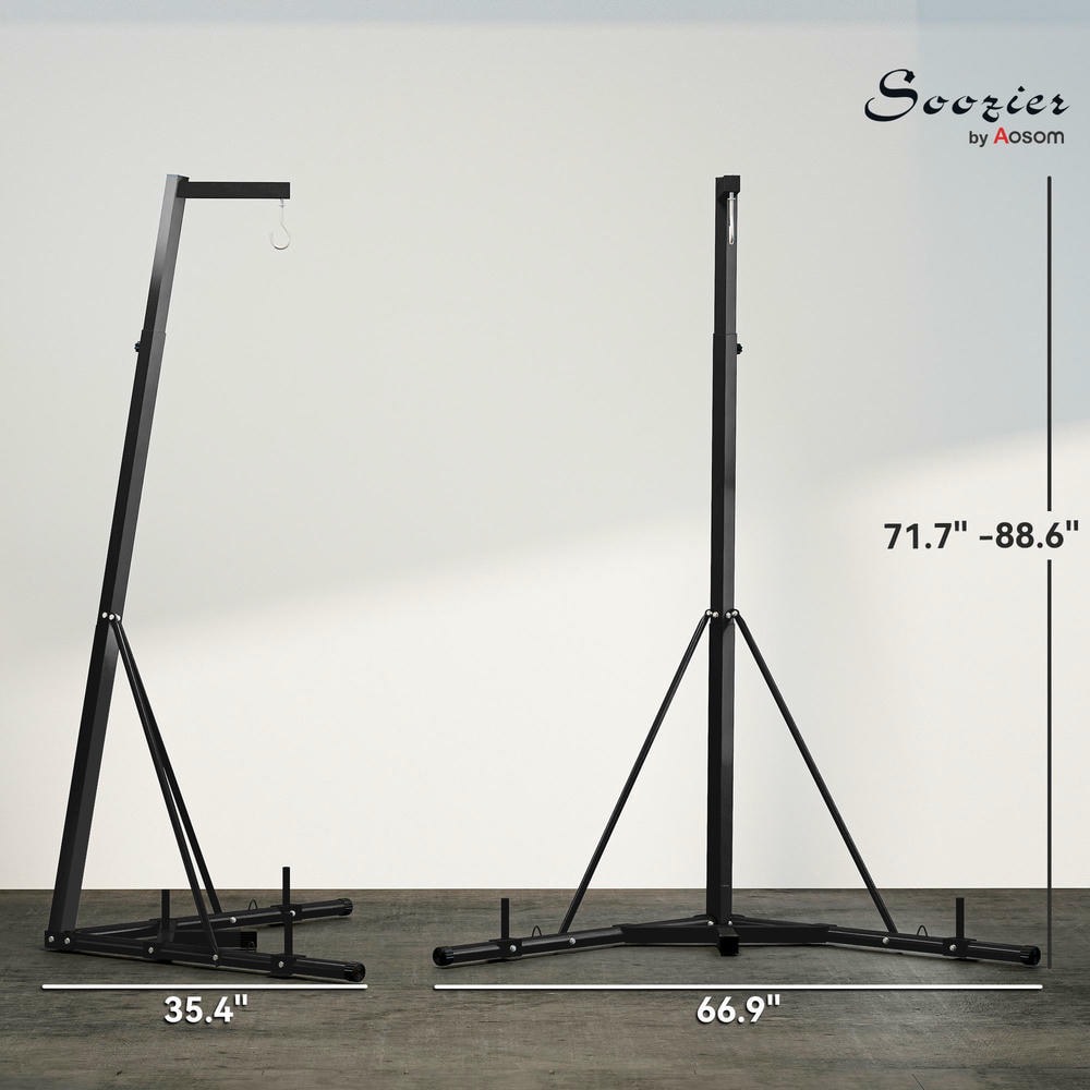 Barara King Adjustable Punching Bag Stand with Weighted Base, Boxing Bag Stand for Home Gym, Stand Only, Black
