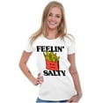thumbnail image 4 of Funny Feelin Salty Fries Food Pun Womens Fitted Plus Size Graphic Tee Brisco Brands 3X, 4 of 5