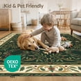 thumbnail image 4 of ODIKA 5'x7' Washable Area Rug Non-Slip, Chair-Friendly Foliage Circle Classroom Motivational Chrsitmas Round Leaves Rings Playful for Dining Room, Under Table, Home Office, 4 of 7