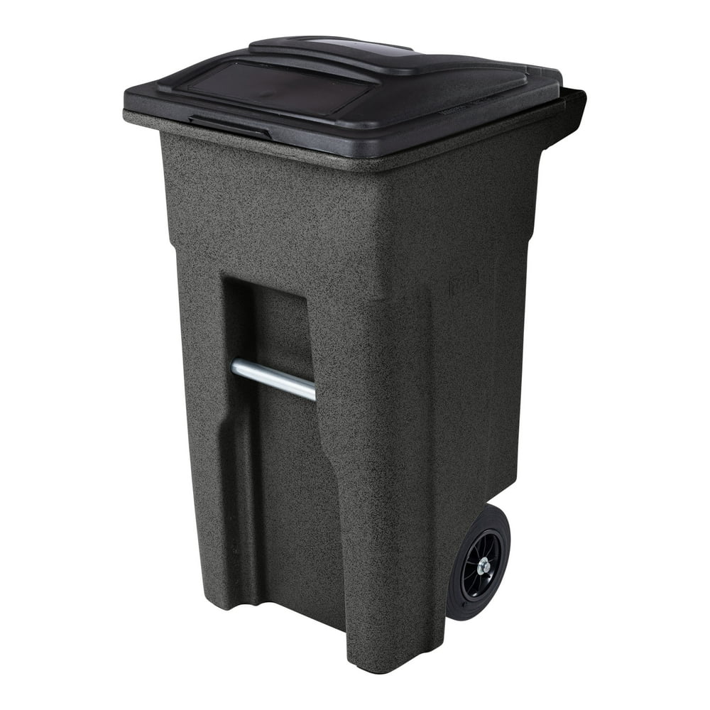 Toter 32 Gal. Trash Can Blackstone with Wheels and Lid