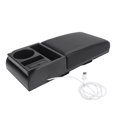 thumbnail image 1 of for SUVs Trucks Center Console Armrest Box Cover Adjustable Length USB Charging Port Cup Holder Extender, 1 of 7
